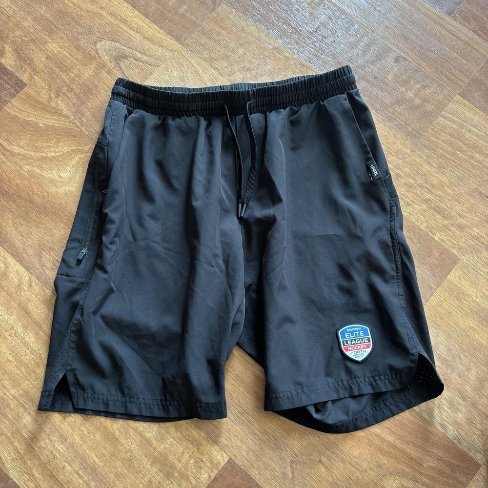 UNRL Huntington Elite League Hockey Shorts Mens Medium Black Athletic Training